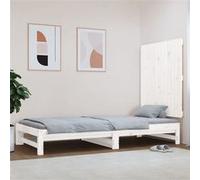 vidaXL Wandhoofdbord 82,5x3x90 cm massief grenenhout wit824904 Blanc G