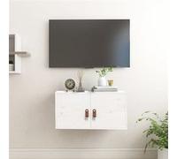 vidaXL Armoire Murale Armoire Suspendue Centre de Divertissement Flottante Salon Salle de Séjour Intérieur Blanc 60x30x30 cm Bois de Pin Massif