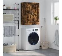 vidaXL Armoire Murale, Placard Suspendu avec 3 Compartiments et Poignées, Meuble Flottant avec Rangement Salon Chambre, Chêne Fumé Bois d'Ingénierie