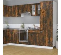 vidaXL Armoire vitrée suspendue ""Lyon"" Chêne fumé 60x31x60 cm Marron