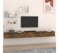 vidaXL Wandkasten 2 st 102x30x20 bewerkt hout gerookt eikenkleurig3115905 Marron G