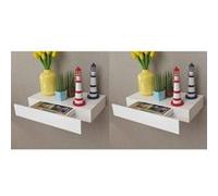 VidaXL Étagères murales 2 pcs - Blanc - MDF