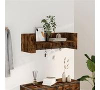 vidaXL Wandschap 100x35x30,5 cm bewerkt hout gerookt eikenkleurig848462 Marron G