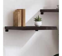 vidaXL Wandschap 60x60x(2-6)cm behandeld massief eikenhout donkerbruin363775 Marron G