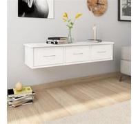 vidaXL Wandschap met lades 88x26x18,5 cm bewerkt hout wit800594 Blanc G