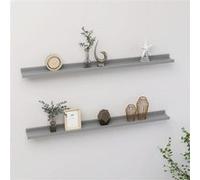 vidaXL Wandschappen 2 st 100x9x3 cm grijs326672 Gris G