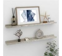 vidaXL Wandschappen 2 st 80x9x3 cm betongrijs326701 Gris G