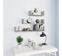 vidaXL Wandschappen 3 st bewerkt hout betongrijs800202 Gris G