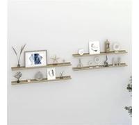 vidaXL Étagères murales 4 pcs blanc et chêne sonoma 100x9x3 cm