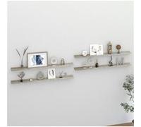 vidaXL 4X Etagères Murales Etagères Suspendues Etagères Flottantes Salon Salle de Séjour Chambre à Coucher Maison Intérieur Gris Béton 115x9x3 cm