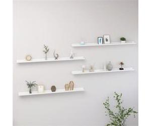 vidaXL Wandschappen 4 st 115x9x3 cm hoogglans wit326657 Blanc G