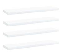 vidaXL Panneaux de Bibliothèque 4 pcs, Étagère Murale Flottante, Plaque d’Étagère de Rangement Salon Intérieur, Blanc Bois d’Ingénierie
