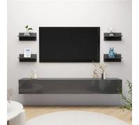 vidaXL Wandschappen 4 st 40x11,5x18 cm hoogglans grijs807314 Gris G