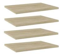 vidaXL Panneau de Bibliothèque 4 pcs, Étagère Murale Flottante, Plaque d’Étagère de Rangement Salon Intérieur, Chêne Sonoma Bois d’Ingénierie