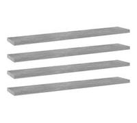 vidaXL Panneaux de Bibliothèque 4 pcs, Étagère Murale Flottante, Plaque d’Étagère de Rangement Salon Intérieur, Gris Béton Bois d’Ingénierie