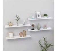 vidaXL Wandschappen 4 st 60x9x3 cm hoogglans wit326654 Blanc G