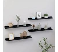 vidaXL Wandschappen 4 st 60x9x3 cm zwart326668 Noir G