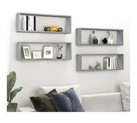 vidaXL Wandschappen kubus 4 st 80x15x26,5 cm bewerkt hout grijs sonoma815919 Gris G