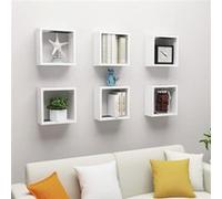 vidaXL Wandschappen kubus 6 st 30x15x30 cm wit807000 Blanc G