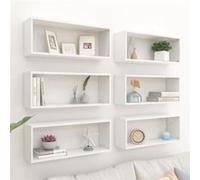 VidaXL Étagères murales cube 6 pcs Blanc 60x15x23 cm Bois d'ingénierie