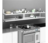 vidaXL Étagères murales flottantes 2 niveaux acier inoxydable 240 x 30 cm – 2 pcs pour cuisine