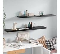 vidaXL Étagère murale flottante 2 pcs Noir brillant 120x23,5x3,8cm MDF
