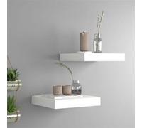 vidaXL Wandschappen zwevend 2 st 23x23,5x3,8 cm MDF wit323803 Blanc G