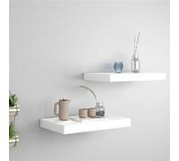 vidaXL Étagères murales flottantes 323806 – 2 pièces MDF blanc 40 x 23 x 3,8 cm