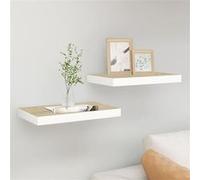 vidaXL Étagères murales flottantes 2 pièces MDF 50×23×3,8 cm Chêne/Blanc