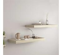 vidaXL Wandschappen zwevend 2 st 60x23,5x3,8 cm MDF eikenkleurig323875 Brun G