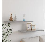 vidaXL Étagères flottantes murales 2 pièces MDF 80x23,5x3,8 cm Gris béton