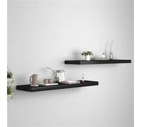 vidaXL Étagères murales flottantes 2 pcs Noir 90x23,5x3,8 cm MDF