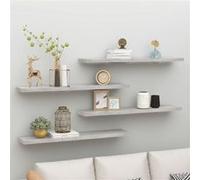 Vidaxl Etagères Murales Flottantes 4 Pcs Gris Béton 120x23,5x3,8cm Mdf