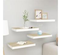 vidaXL Étagères flottantes 4 pcs Chêne et blanc 40x23x3,8 cm MDF