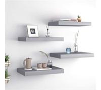 vidaXL Étagères Murales Flottantes 4 pcs Gris MDF