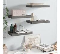 vidaXL Wandschappen zwevend 4 st 40x23x3,8 cm MDF hoogglans grijs323786 Gris G