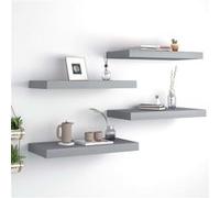vidaXL Étagères Flottantes - 4 pcs - Gris