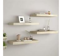 vidaXL Étagères murales flottantes lot de 4 MDF couleur chêne 60x23,5x3,8 cm