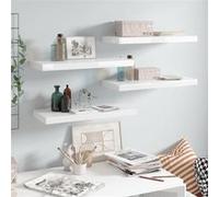 VidaXL Étagères murales flottantes 4 pièces MDF 60×23,5×3,8 cm Blanc brillant