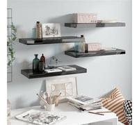vidaXL Étagères Murales Flottantes 4 pcs - Noir