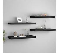 vidaXL Étagères murales flottantes 4 pièces 60 x 23,5 x 3,8 cm MDF Noir