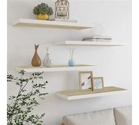 vidaXL Étagères flottantes 4 pcs chêne et blanc 80x23,5x3,8 cm MDF