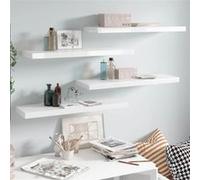 vidaXL Wandschappen zwevend 4 st 80x23,5x3,8 cm MDF hoogglans wit323753 Blanc G