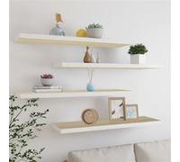 vidaXL Étagères flottantes 4 pcs Chêne et blanc 90x23,5x3,8 cm MDF