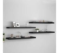 vidaXL Étagères murales flottantes 4 pcs noir 90x23,5x3,8 cm MDF
