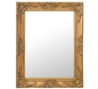 vidaXL Miroir Mural Style Baroque Miroir Suspendu Décoratif Garde-Robe Dressing Rectangulaire Chambre à Coucher Maison Intérieur 50x60 cm Doré