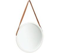 vidaXL Wandspiegel met band 50 cm wit320364 Blanc G