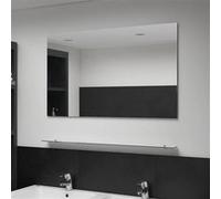 vidaXL Miroir mural 100x60 cm avec étagère – Verre trempé – Argent