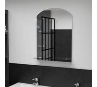 vidaXL Wandspiegel met schap 50x70 cm gehard glas249432 Argent G