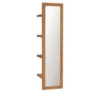 vidaXL Miroir mural Bois teck avec étagères